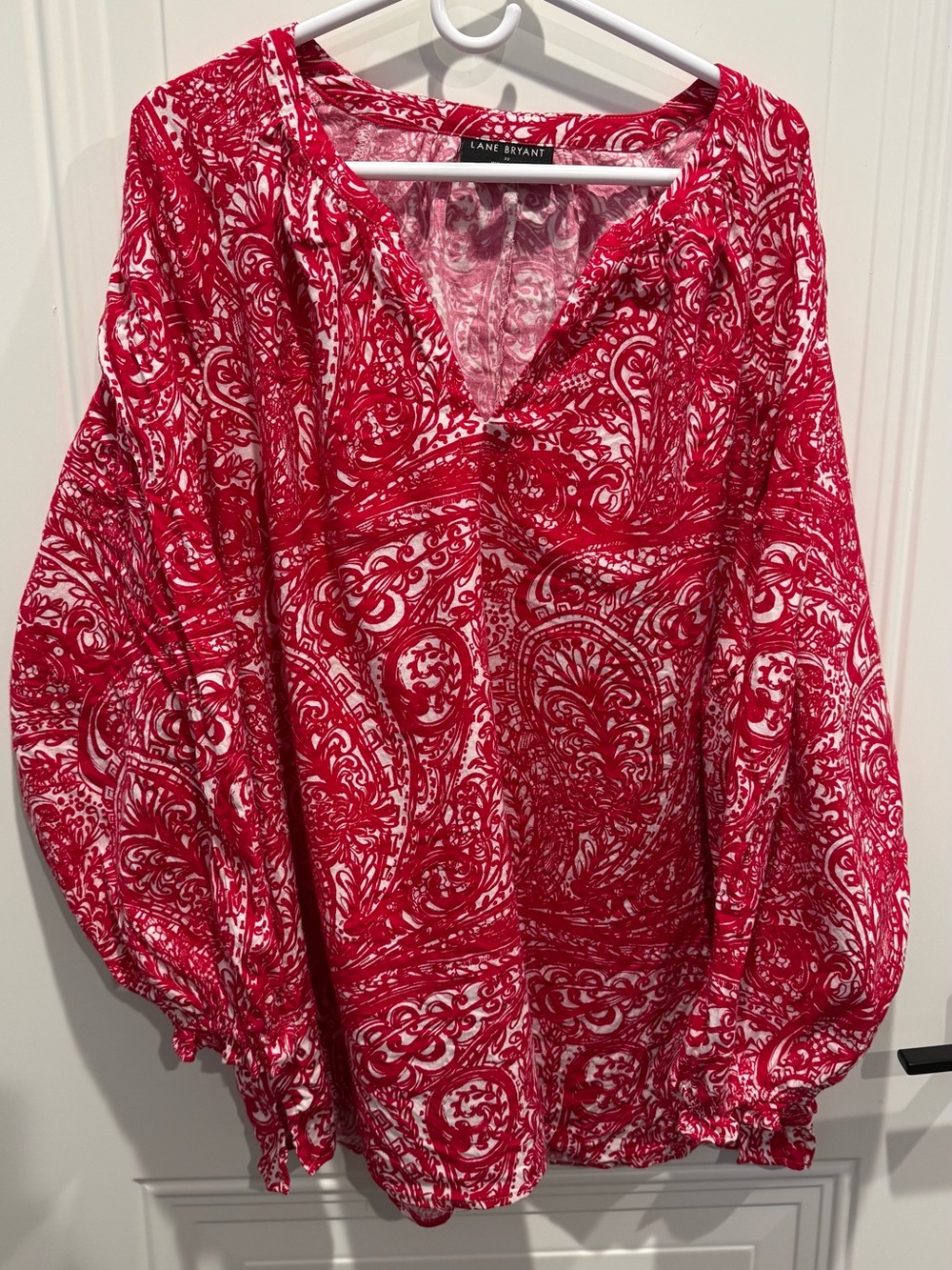 Work once! Lane Bryant Long Sleeve bright red top Plus 22